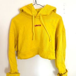 Yellow Levi’s Cropped Hoodie Size S